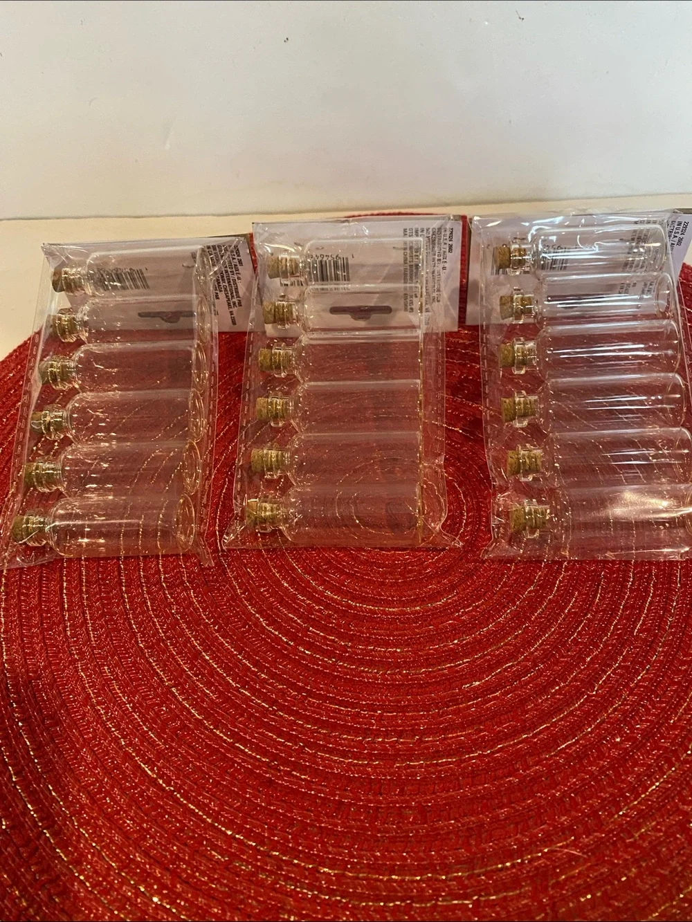 NWT Bundle of 3 Packages of Mini Glass Cork Potion Bottles